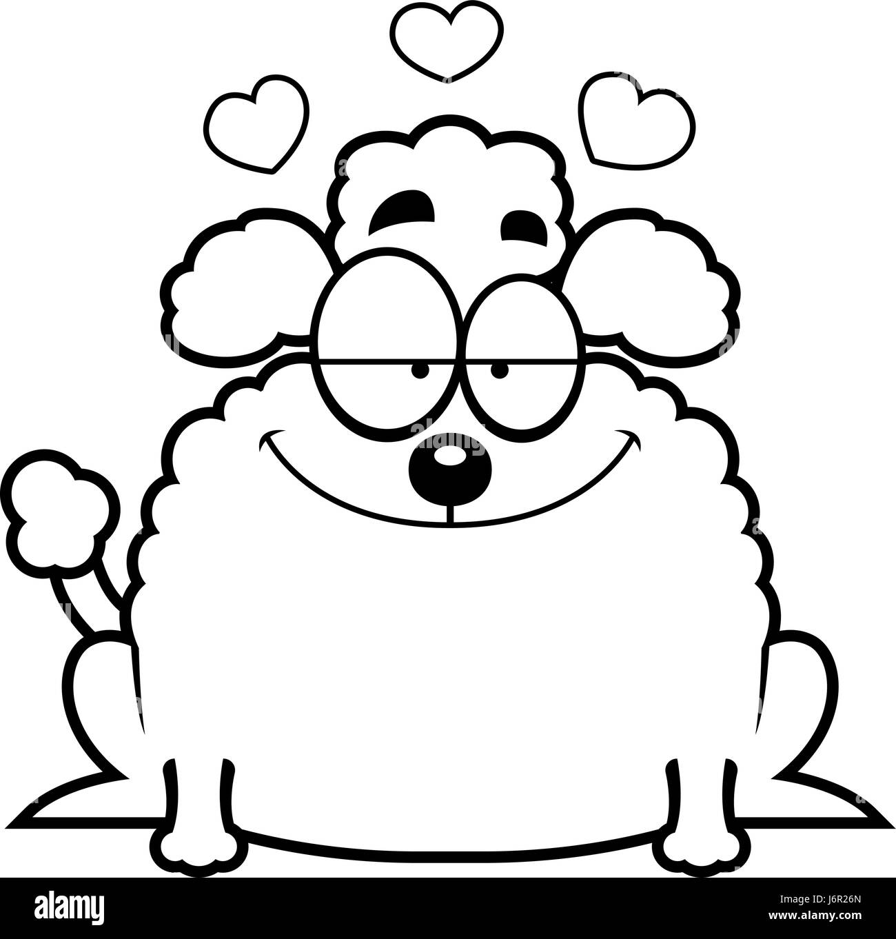 Illustration d'une caricature d'un caniche peu dans l'amour. Illustration de Vecteur