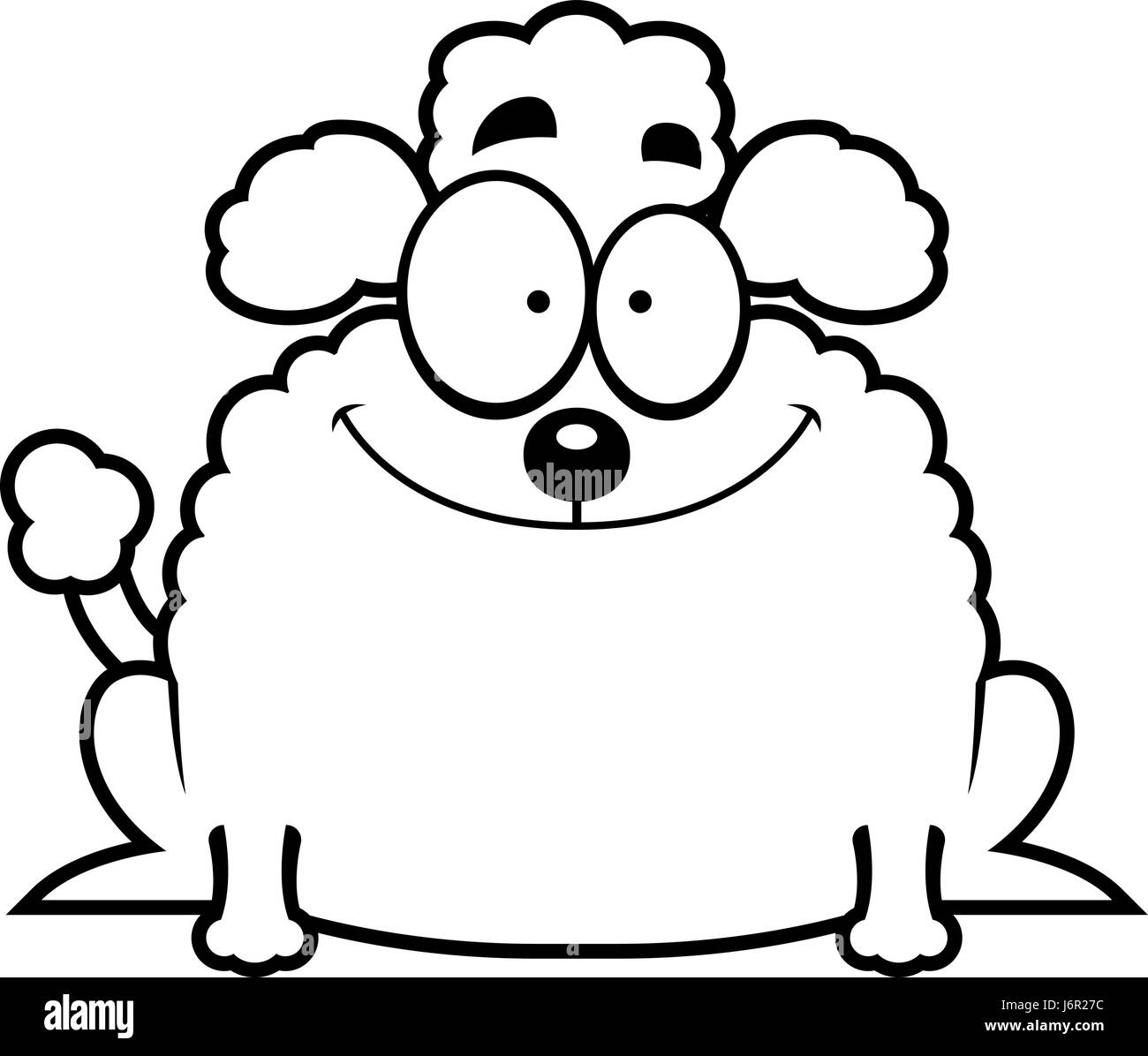 Illustration d'une caricature d'un caniche peu souriant. Illustration de Vecteur