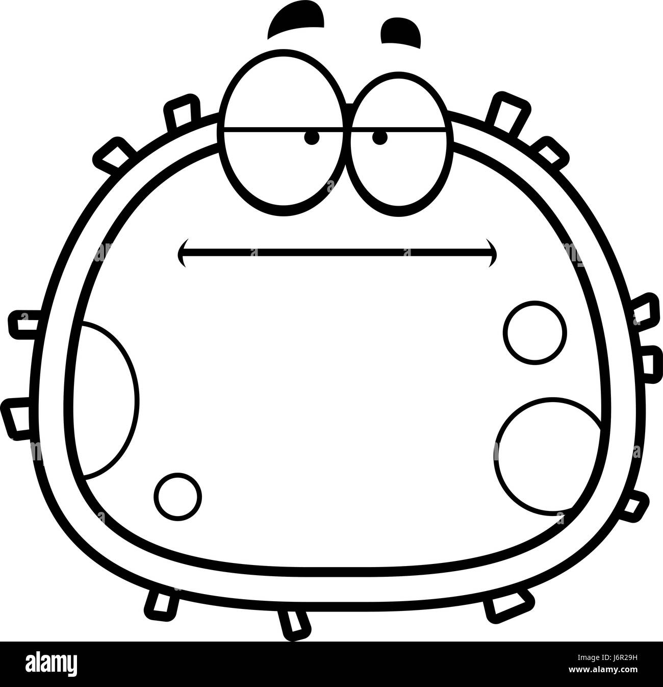 Illustration d'une caricature d'un globule rouge à s'ennuyer. Illustration de Vecteur