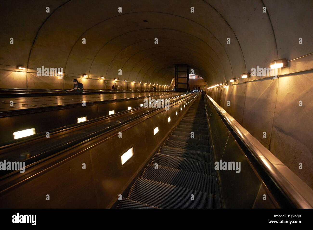 Métro rosslyn niveau profond du système d'indexation métro Washington DC USA Banque D'Images