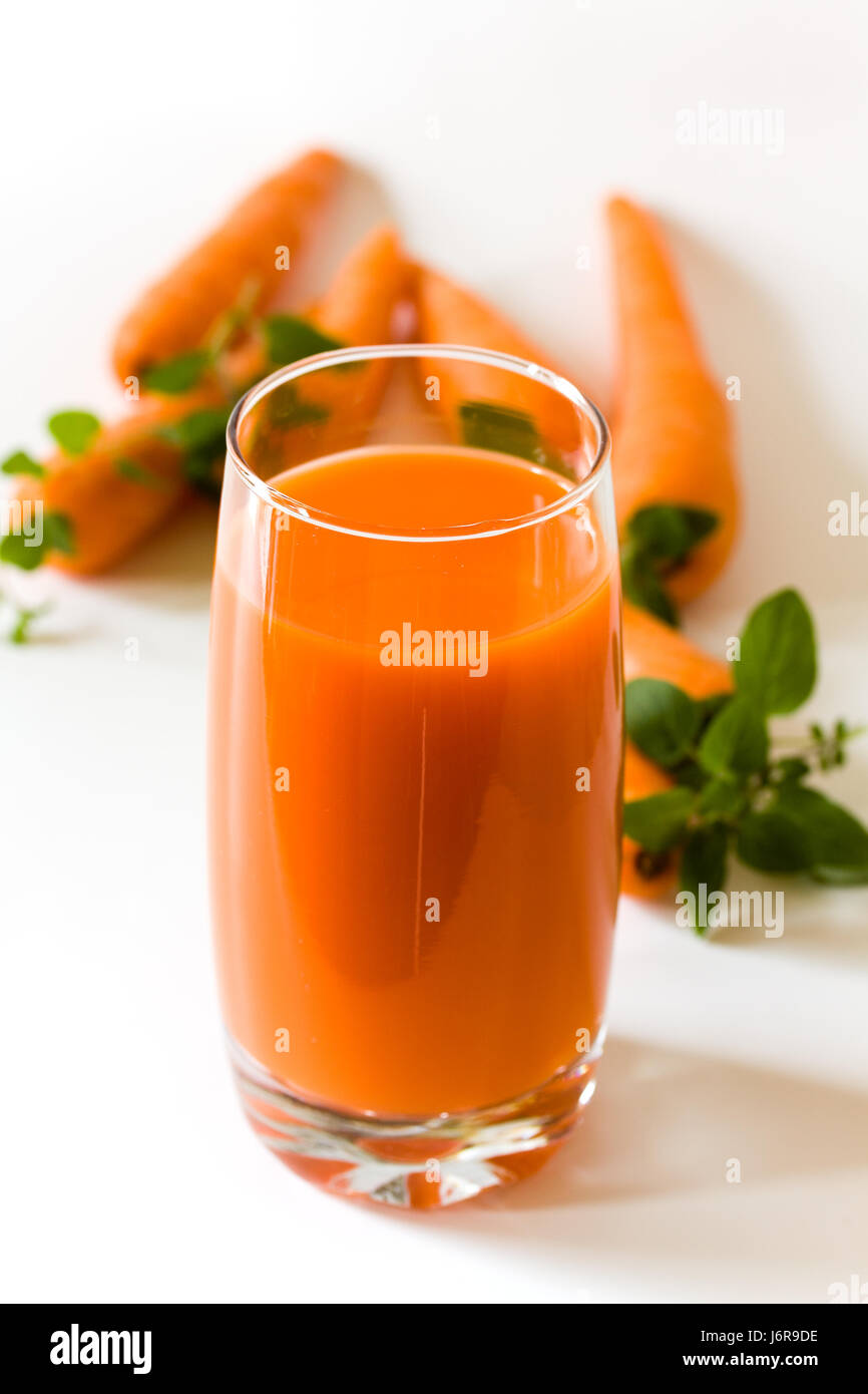 Vitamines Vitamines jus diète végétarienne carotte macro macro close-up admission Banque D'Images