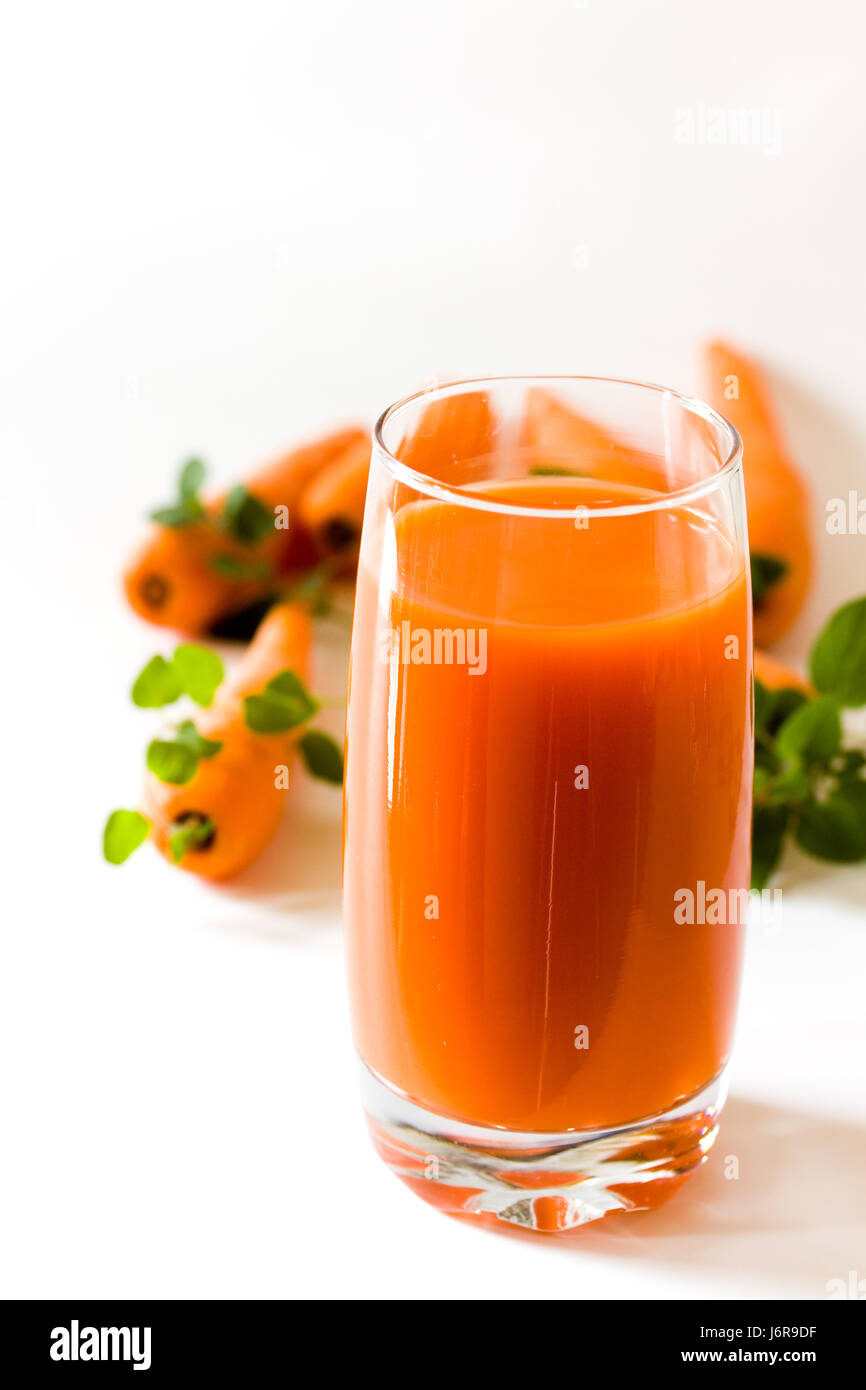 Vitamines Vitamines jus diète végétarienne carotte macro macro close-up admission Banque D'Images