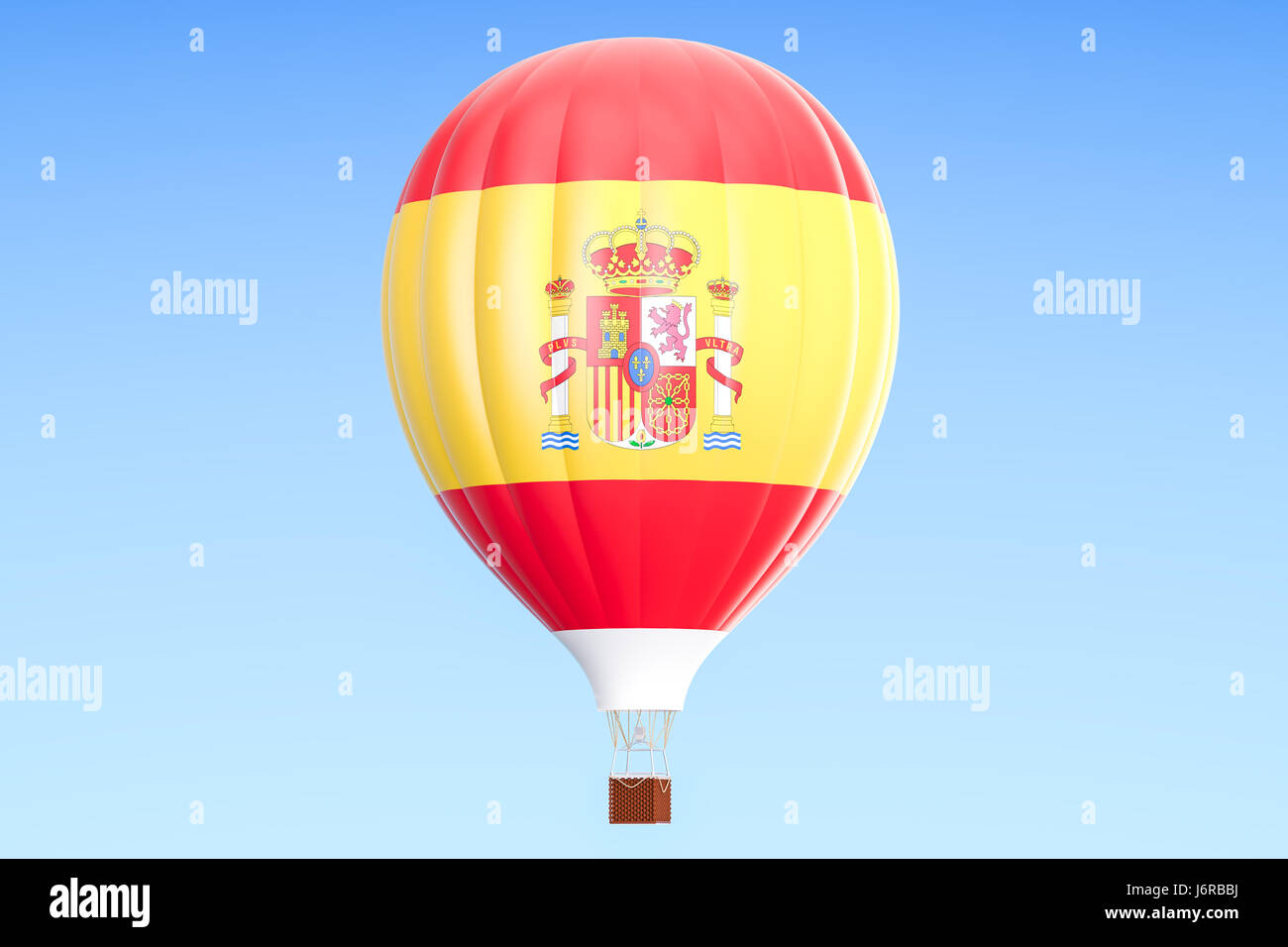 Hot Air Balloon avec drapeau de l'Espagne, 3D Rendering Banque D'Images