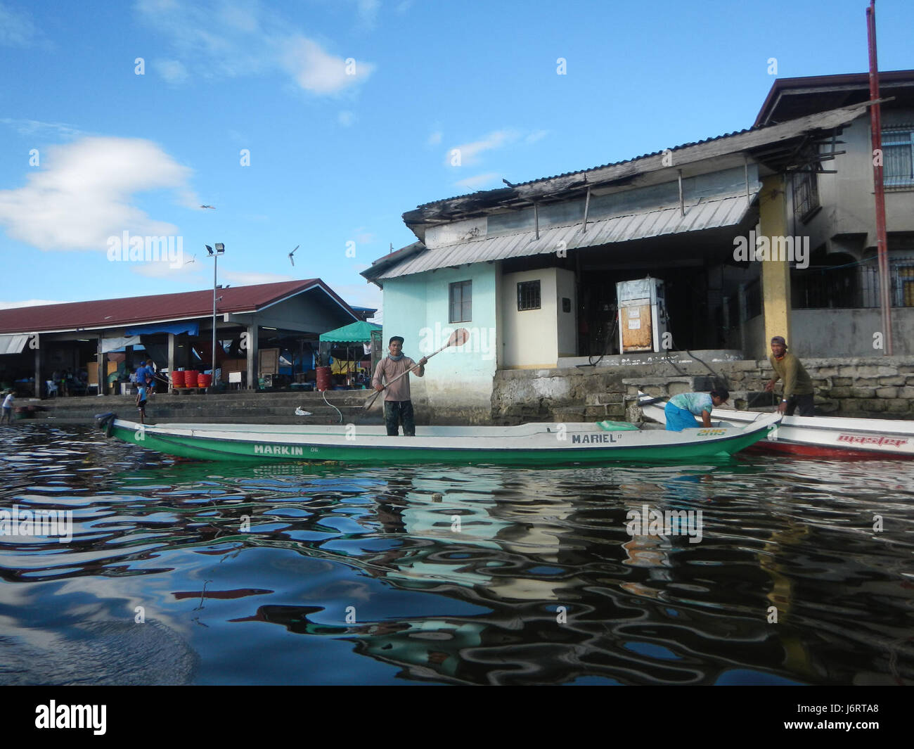 Photographier des oiseaux le long des rives de l'Atlag Panasahan dans la ville de Malolos, Bulacan. L'image montre la faune locale et l'environnement naturel de cette région aux Philippines. Banque D'Images