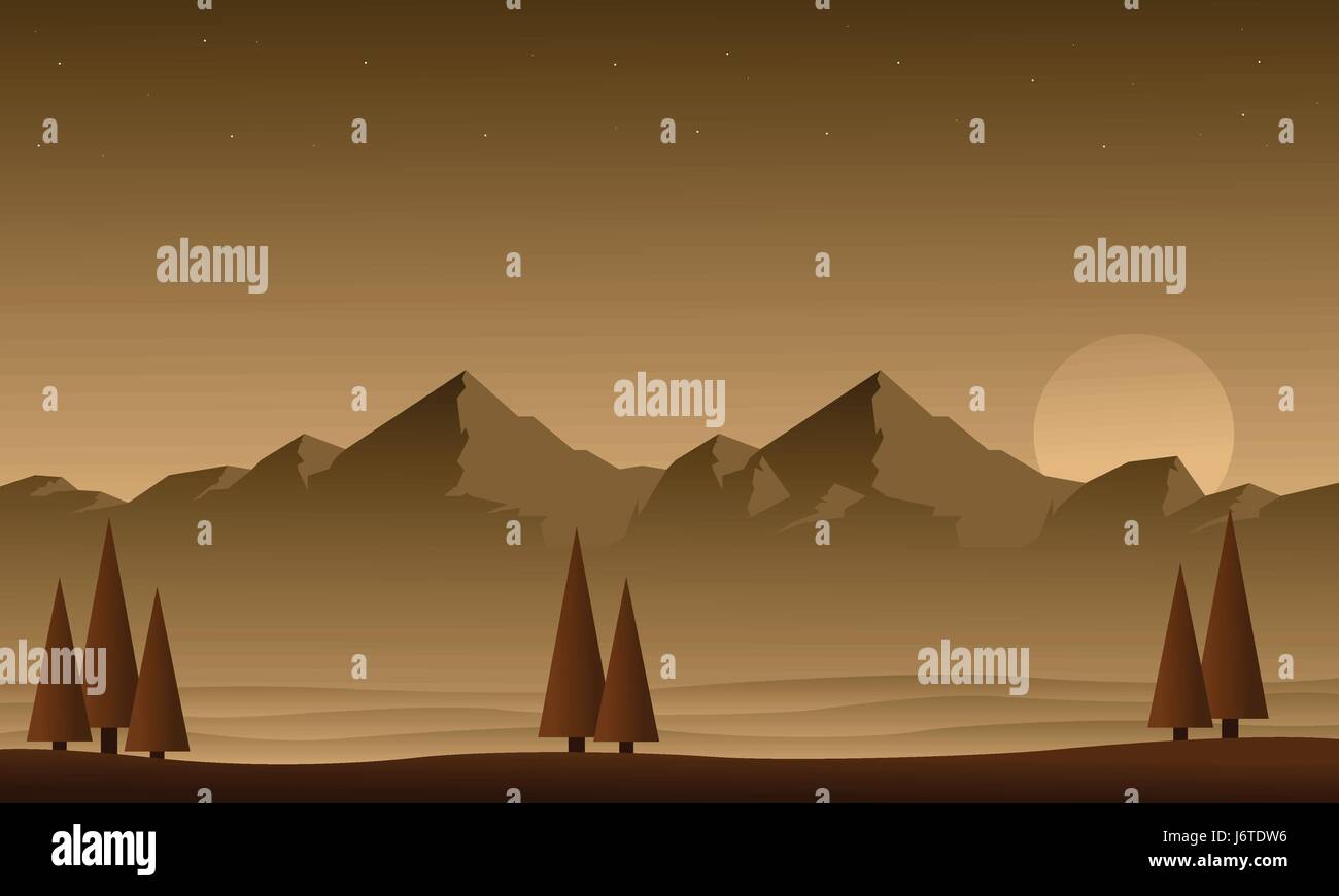 Arrière-plan de jeu avec la conception de la montagne Illustration de Vecteur