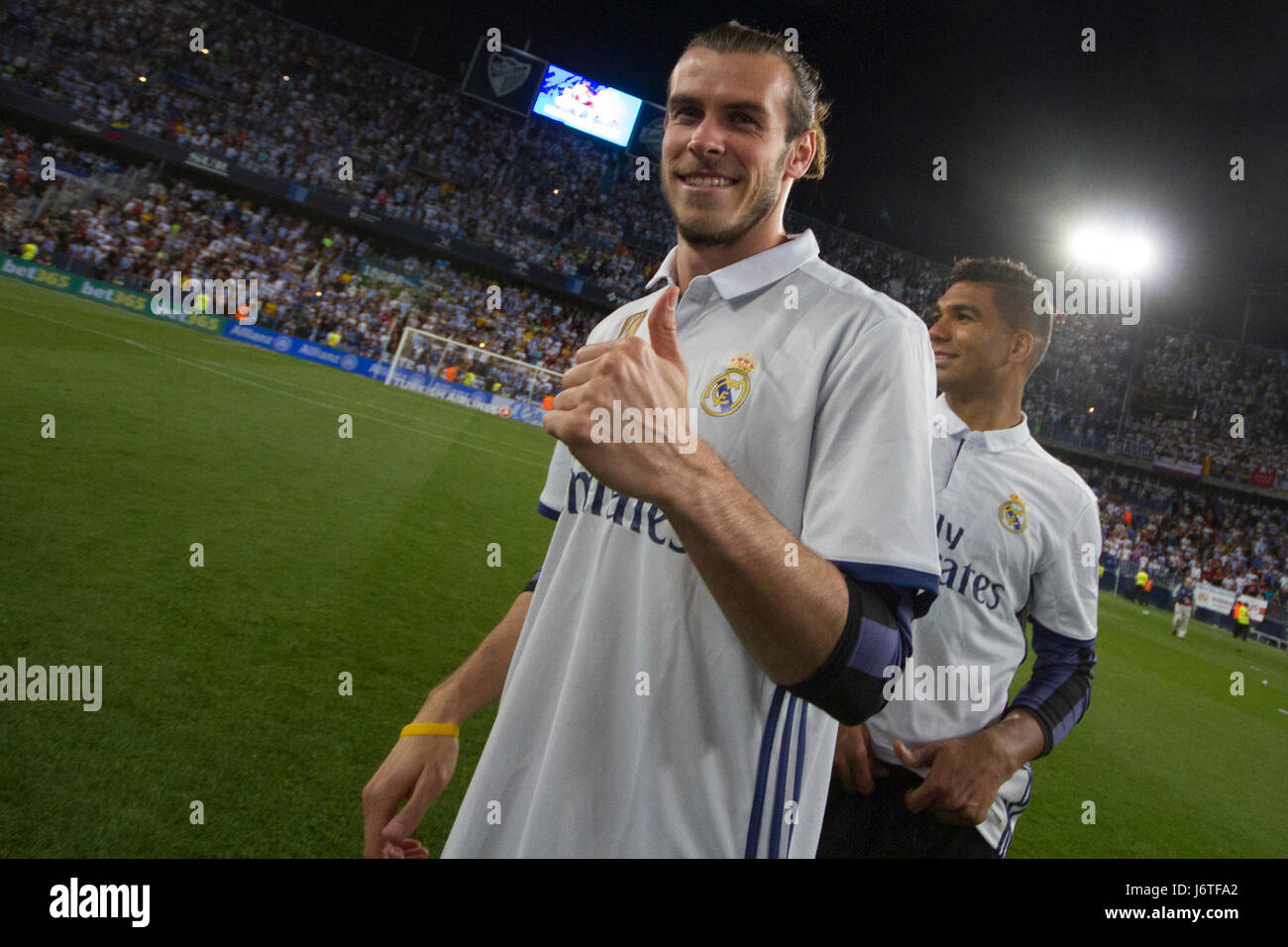 Garet Balle Pendant L Espagnol La Liga Santander Match De Foot Entre Malaga Vs Real Madrid La Rosaleda Stadium Le 21 Mai 17 Photo Stock Alamy