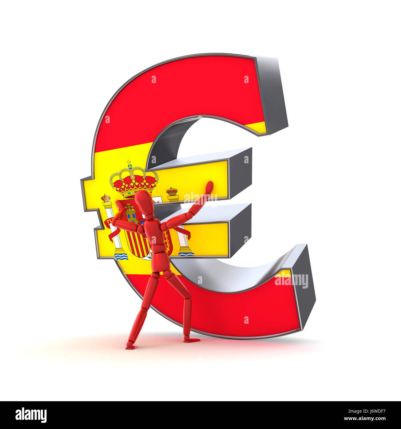 Euro drapeau espagne espagnol d'enseigne aide assistance l'aide d'appui les pictogrammes Banque D'Images