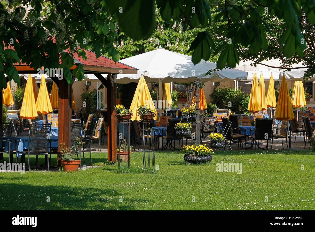 Terrasse au Soleil fac Banque D'Images