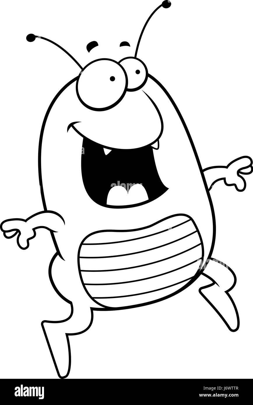 Un saut de puce cartoon heureux et souriants. Illustration de Vecteur