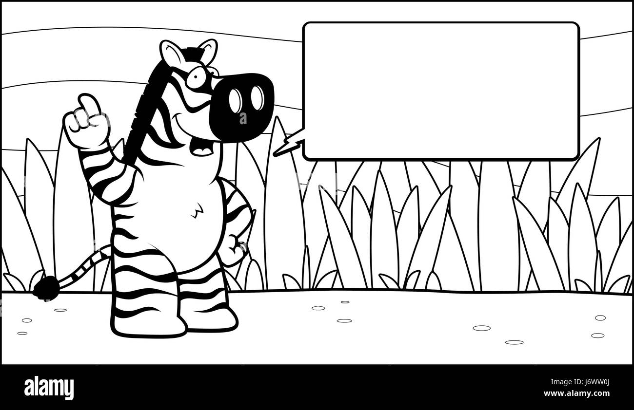 Une bonne caricature zebra talking and smiling. Illustration de Vecteur