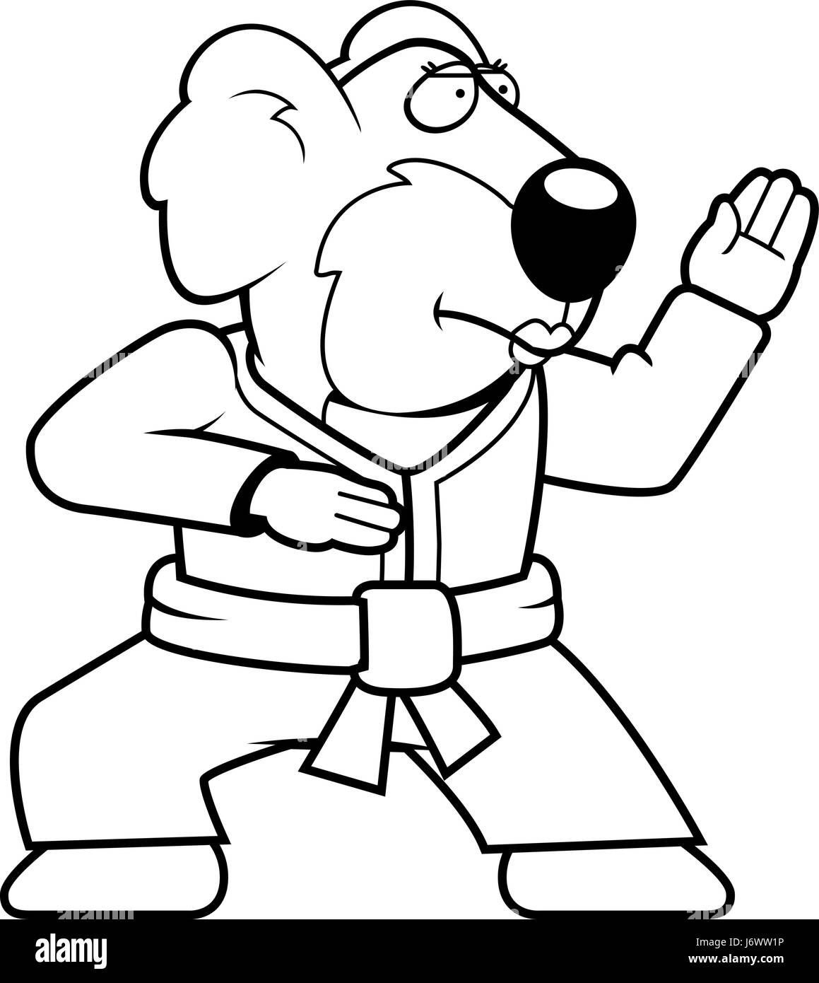 Un dessin animé faisant koala dans un karaté gi. Illustration de Vecteur