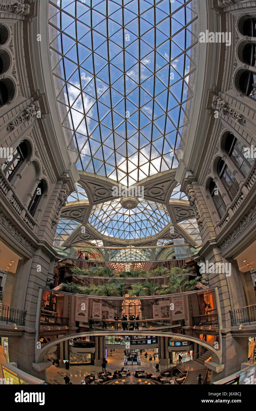 Fresques de la coupole de la Galerias Pacifico, d'un centre commercial à Buenos Aires, Argentine. Banque D'Images