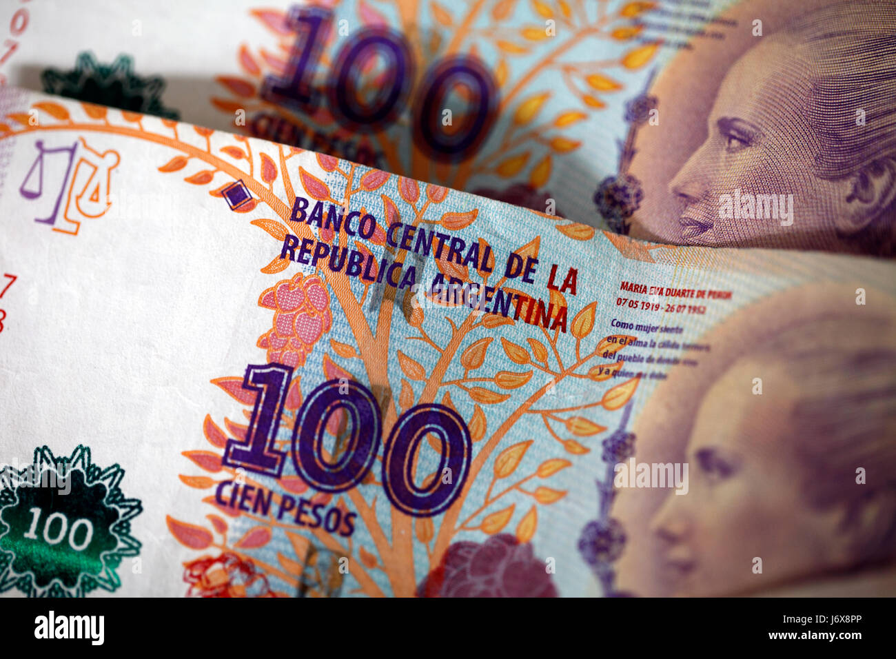 100 notes d'Argentine Peso Banque D'Images