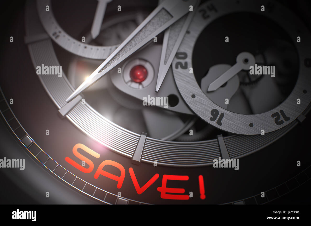 Enregistrer sur l'ancien mécanisme de montre-bracelet. 3D. Banque D'Images