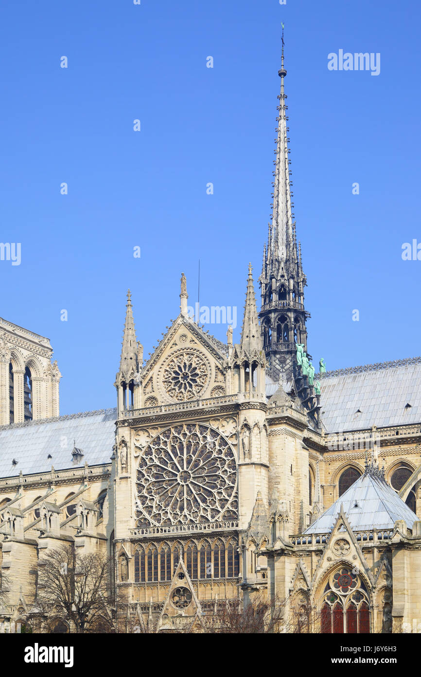 Aborder gothique de Notre Dame de Paris Banque D'Images
