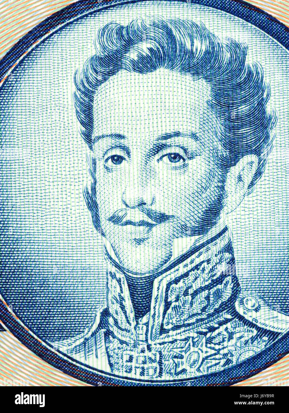 Pedro I de Brésil portrait de l'argent brésilien Banque D'Images