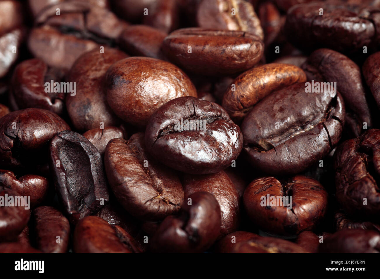 Coffee coffee bean macro macro close-up admission vue en gros haricots Banque D'Images