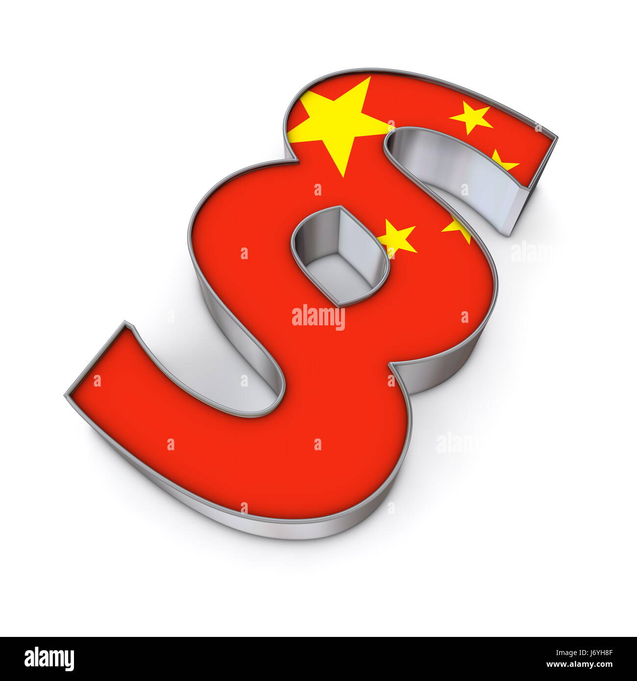 Chine drapeau bannière chinoise signe métallique paragraphe pictogramme Pictogramme Banque D'Images