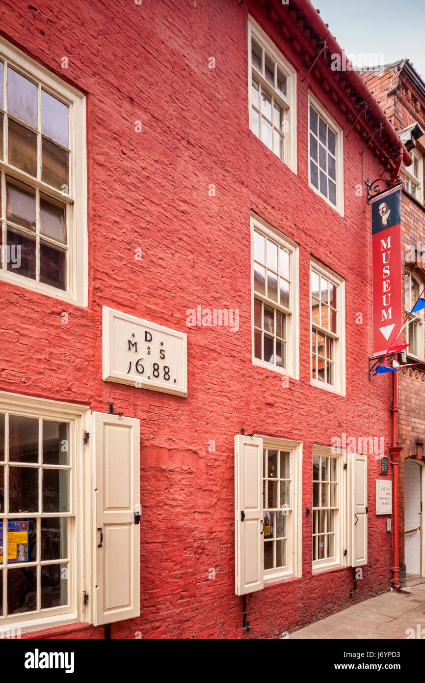 Walker's House in Grape Lane, Whitby, North Yorkshire, qui abrite le Captain Cook Memorial Museum. Cook déposée à la Chambre au cours de ses apprentis Banque D'Images