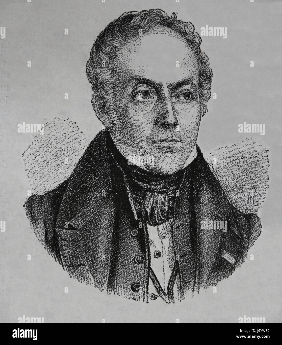François Guizot (1787-1874). Politique française. Le ministre de Louis Philippe. La gravure, notre siècle, 1883. Edition espagnol. Banque D'Images