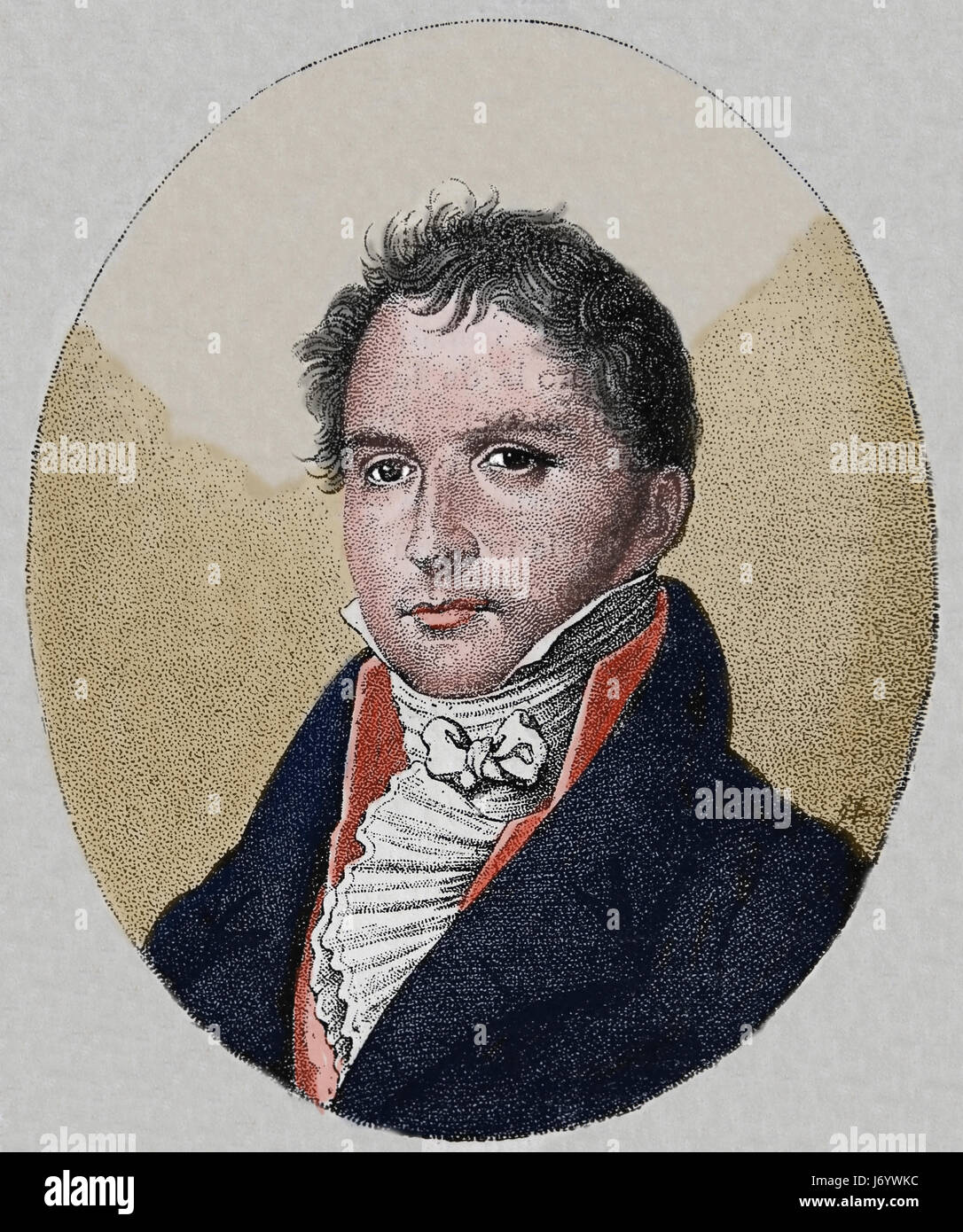 Pierre Casimir Perier (1777-1832). Banquier français, le propriétaire et dirigeant politique. La gravure, notre siècle, 1883. Edition espagnol. Banque D'Images