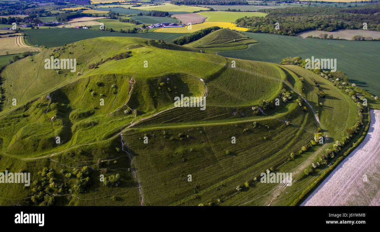 Le CLAJ Hill Âge de Fer de fort près de Warminster, Wiltshire, Royaume-Uni Banque D'Images