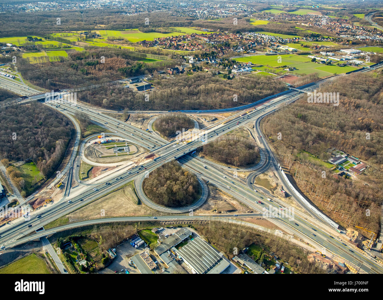 L'expansion de l'autoroute A43 entre Stuttgart et Herne, Recklinghausen, autoroute A2 et A43, Recklinghausen, Ruhr un Banque D'Images