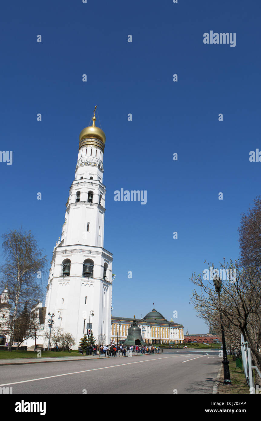 Ivan le Grand clocher, la tour la plus haute du complexe du Kremlin de Moscou, construit en 1508 pour la cathédrale orthodoxe russe à la place de la Cathédrale Banque D'Images