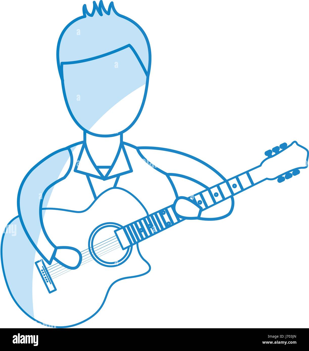Musicien jouant de la guitare avatar Illustration de Vecteur