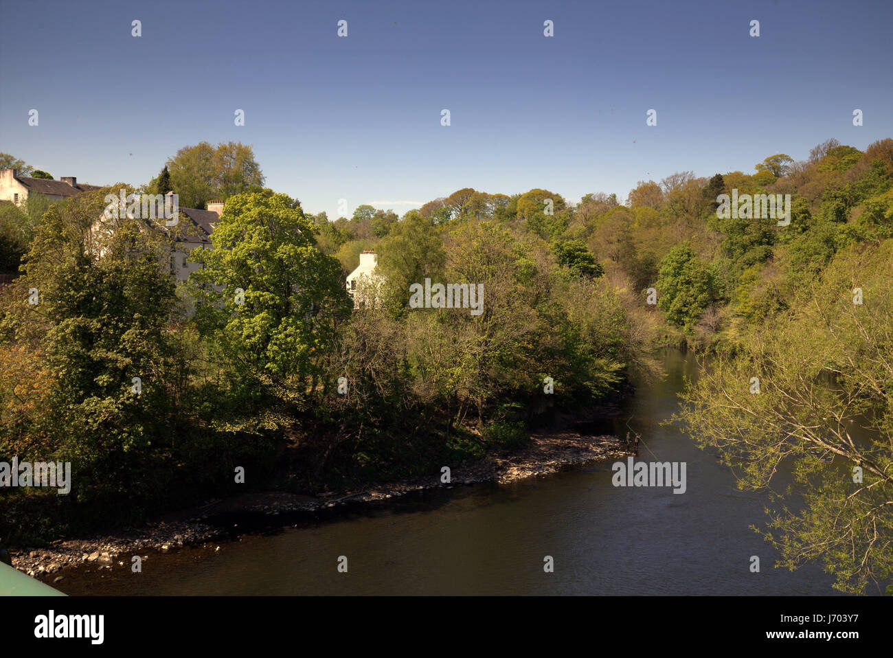 David Livingstone Bridge Blantyre Mill Road par le David Livingstone Centre.Vue sur la rivière Clyde à Blantyre Banque D'Images