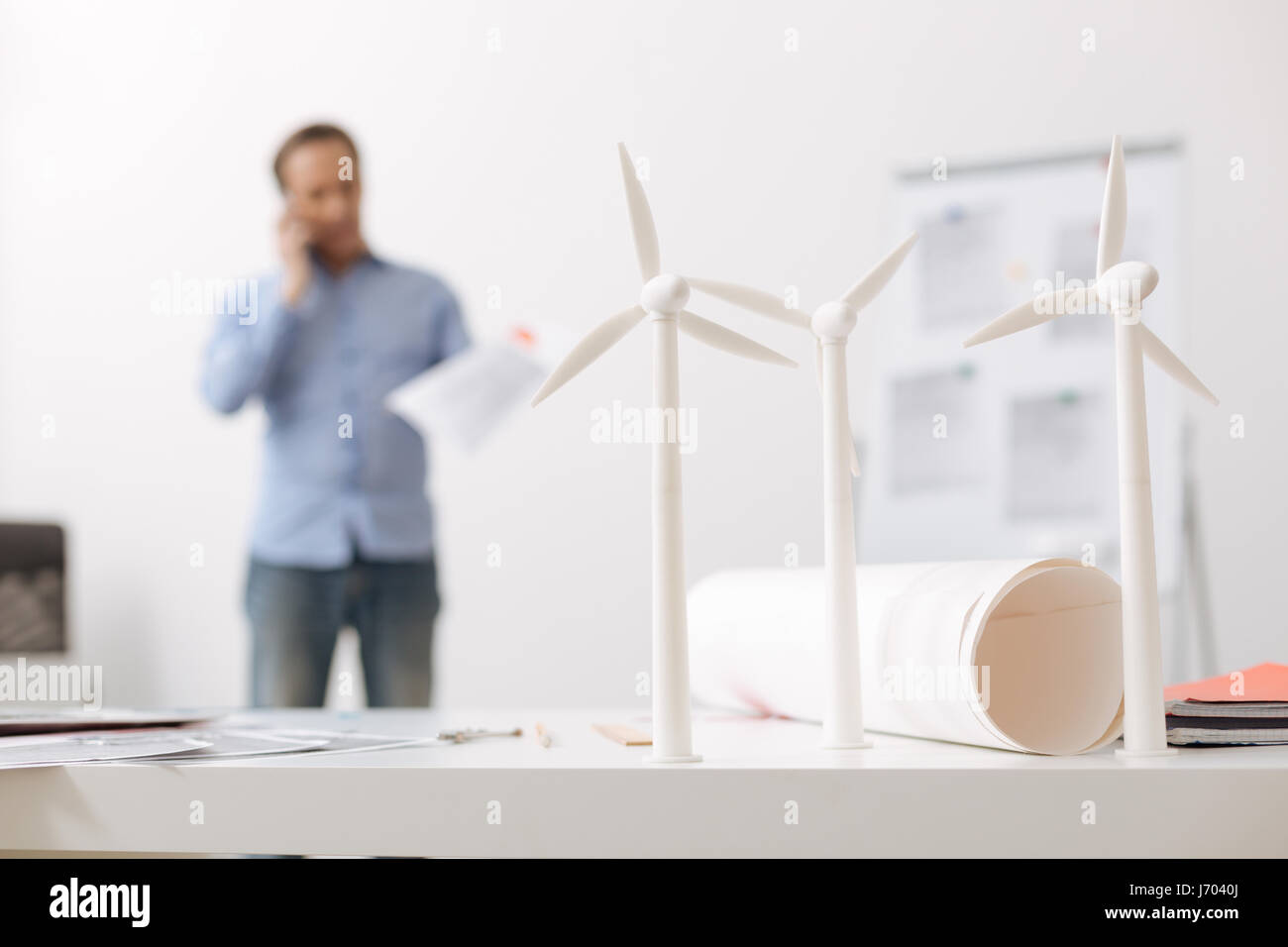 Close up de turbines eco modèles sur la table Banque D'Images