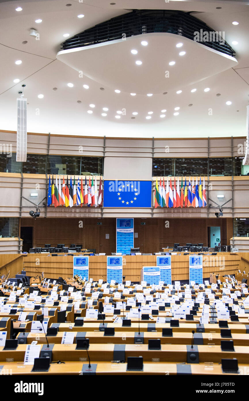 Hémicycle du Parlement européen à Bruxelles Banque D'Images