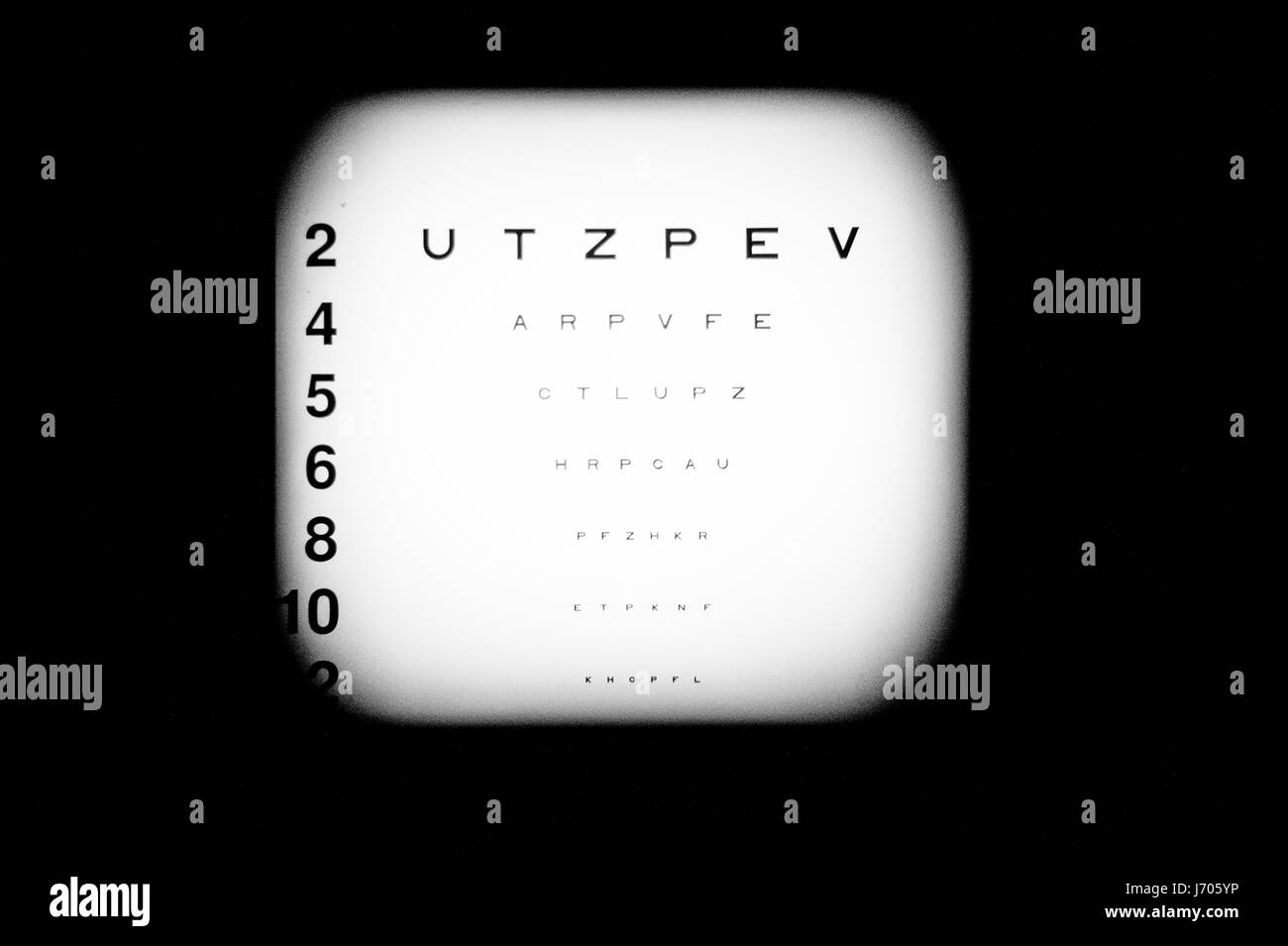 Test de vision Banque d'images noir et blanc - Alamy