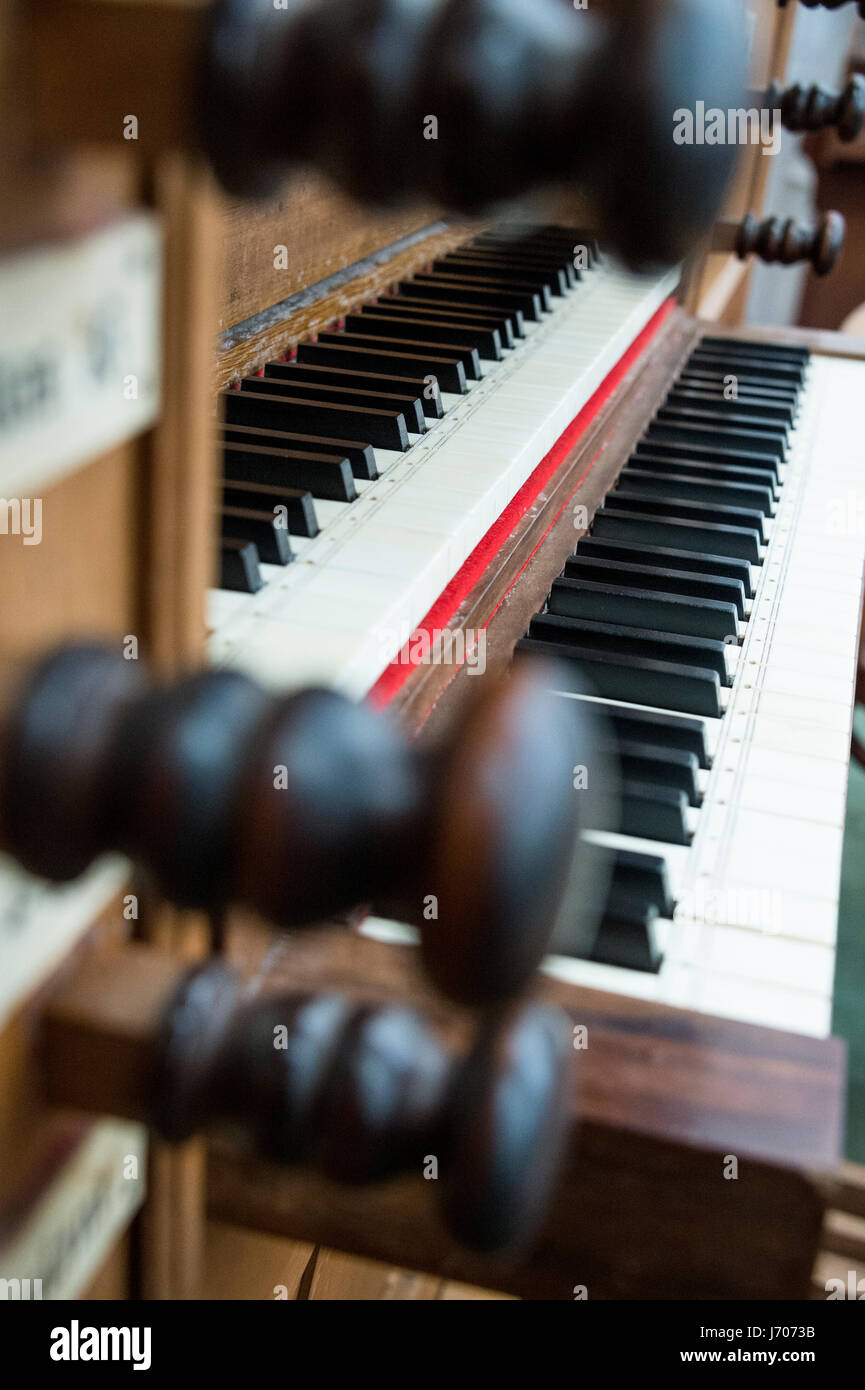 Clavier orgue à tuyaux Banque D'Images