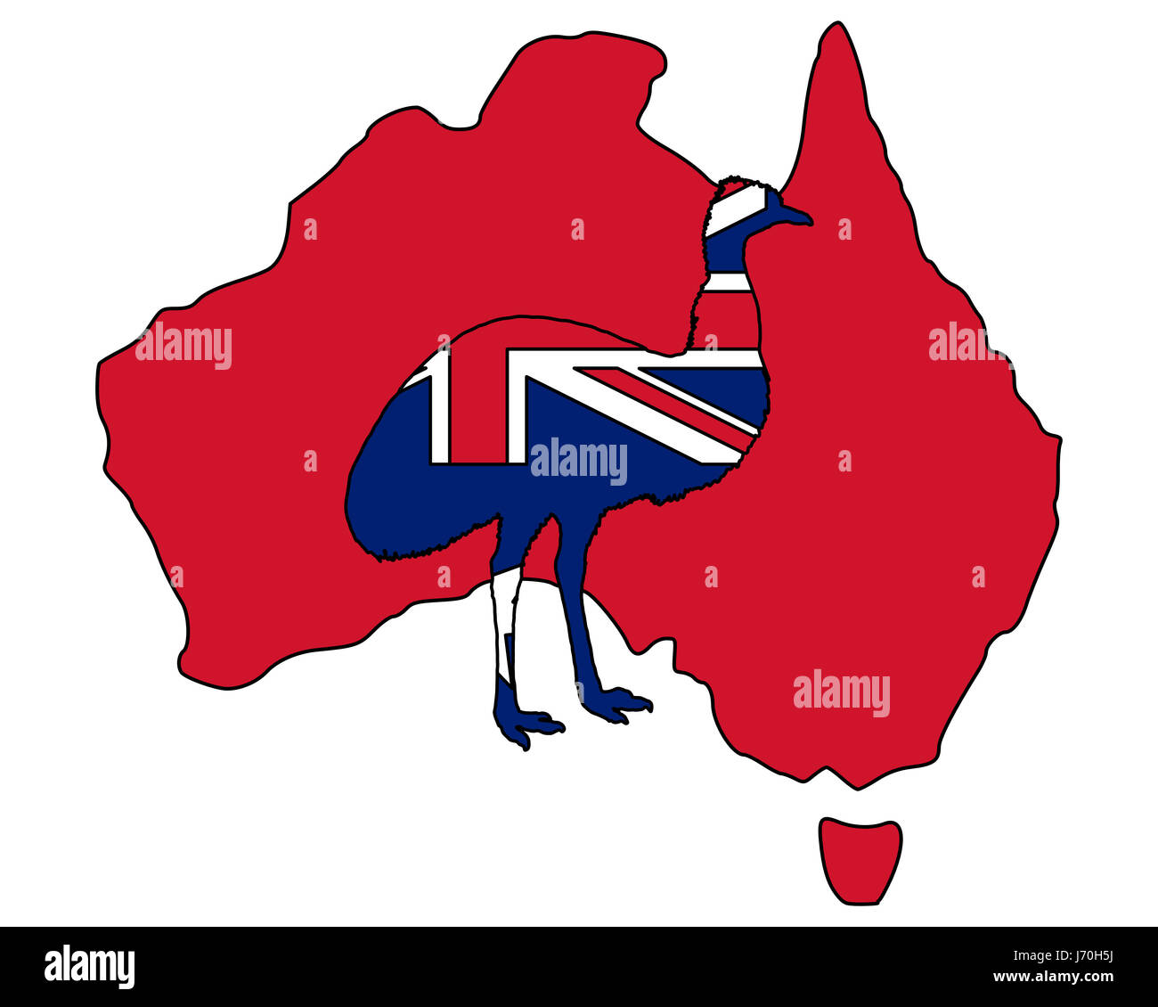 Faune Oiseaux Oiseaux Australie monde animal signe emu bleu de couleur en option Banque D'Images