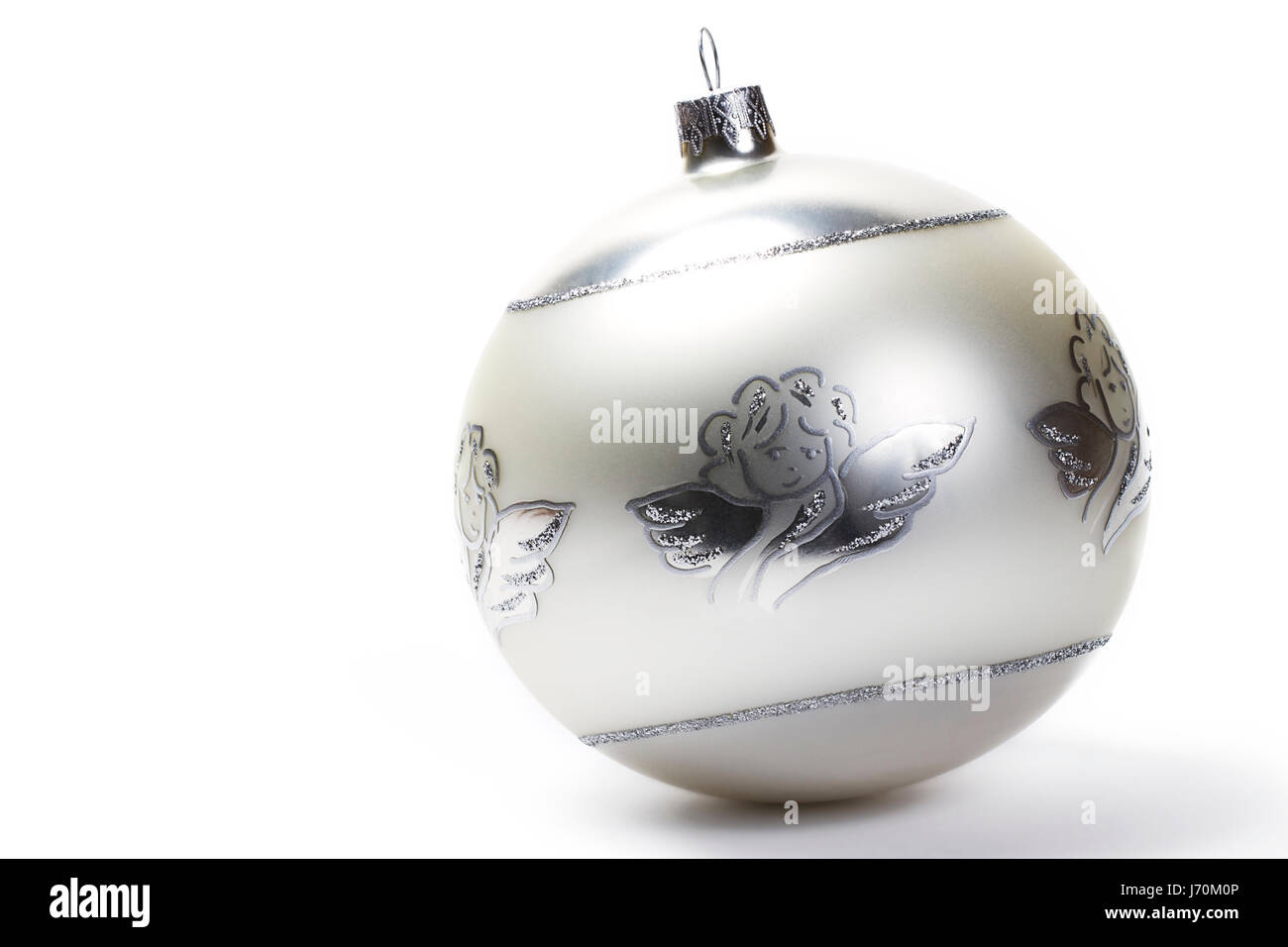 Matte white bauble with angel Banque D'Images