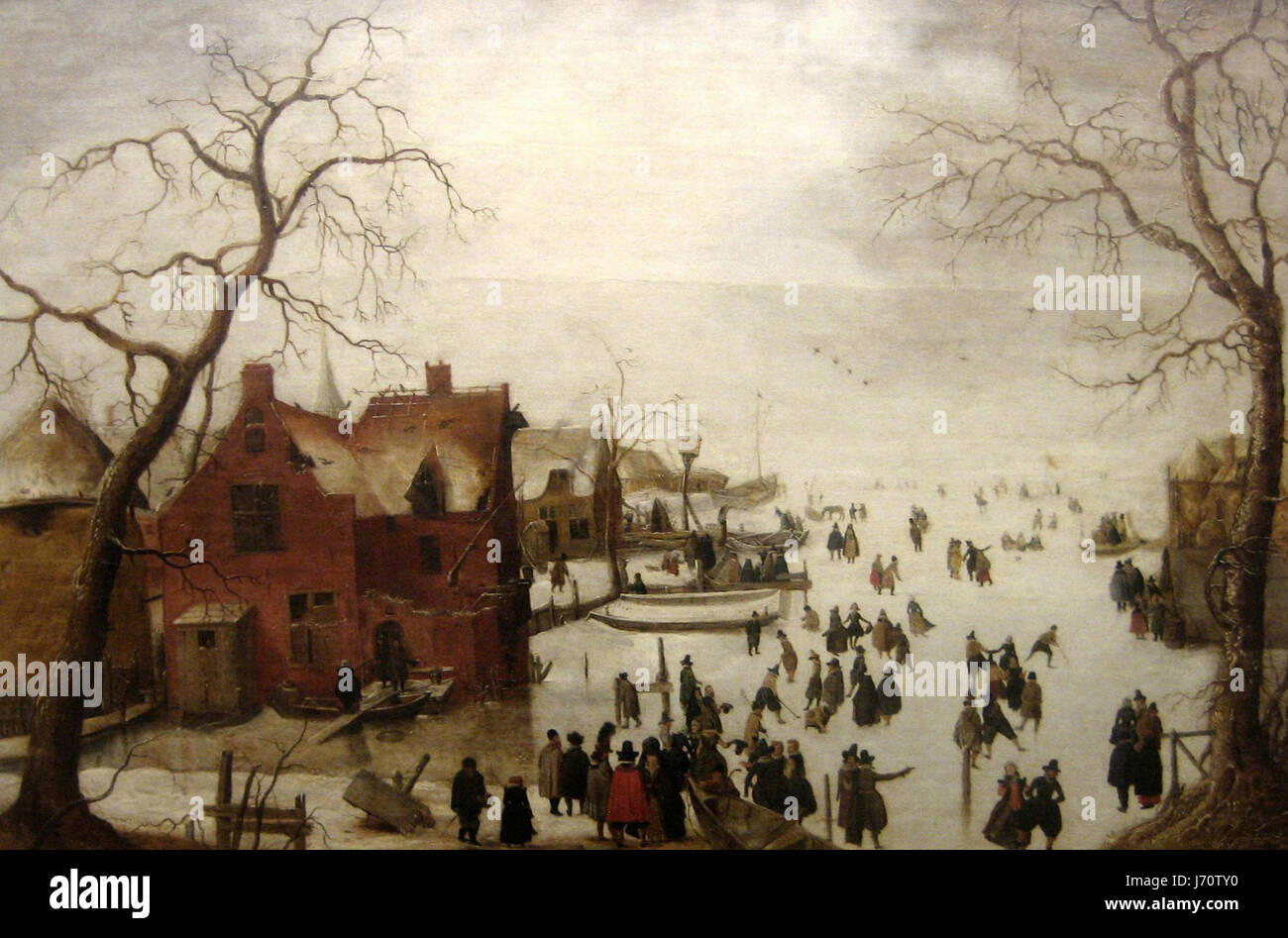 Hendrick Avercamp, ch. Scène d'hiver '1620' huile sur panneau peinture Banque D'Images