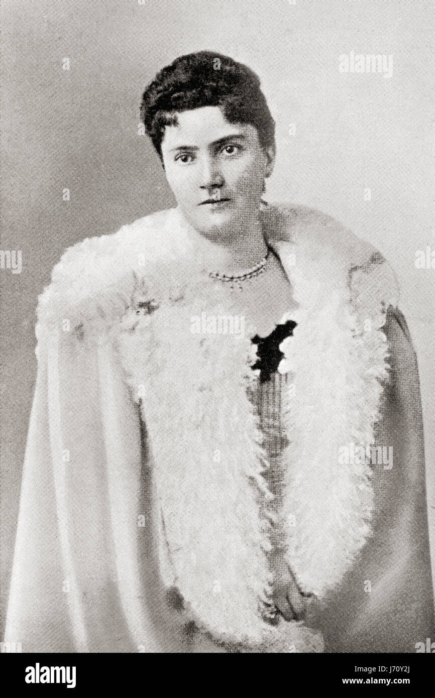 "Draginja raga' Obrenović, 1864 - 1903, anciennement Mašin. Reine consort du Roi Aleksandar Obrenović du Royaume de Serbie. L'histoire de Hutchinson de l'ONU, publié en 1915. Banque D'Images