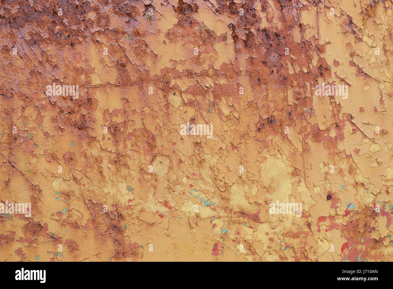 Détail de rusty metal surface avec de la peinture Banque D'Images