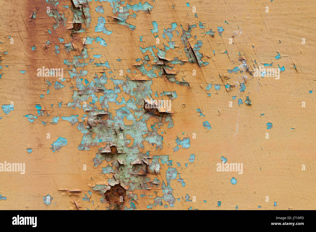 Détail de rusty metal surface avec de la peinture Banque D'Images