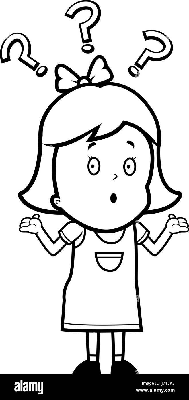 Cartoon confused girl Banque d'images vectorielles - Alamy Cartoon confused girl Banque d'images vectorielles - Alamy