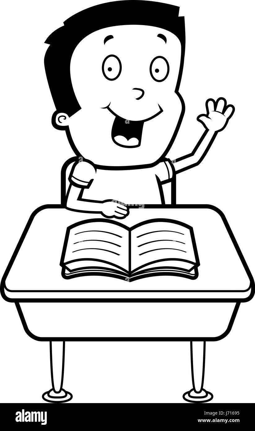 Illustration d'une caricature d'un jeune garçon dans une école 24. Illustration de Vecteur