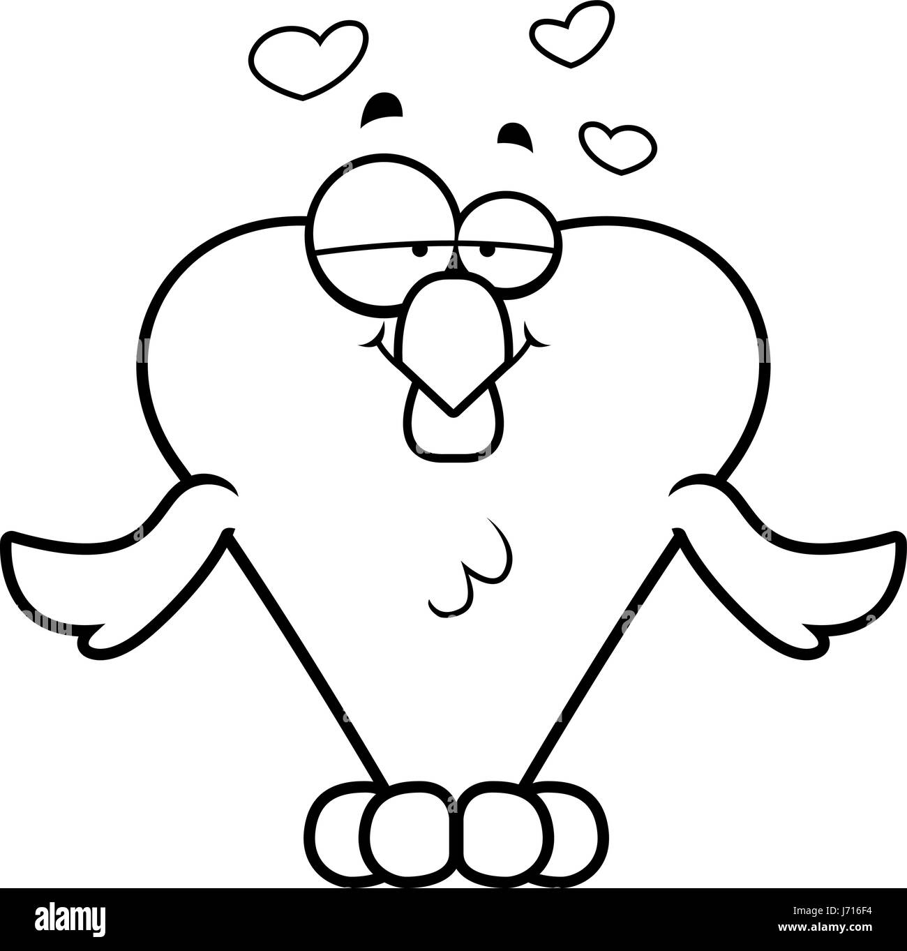 Un dessin d'oiseaux en forme de coeur dans l'amour. Oiseau. Illustration de Vecteur