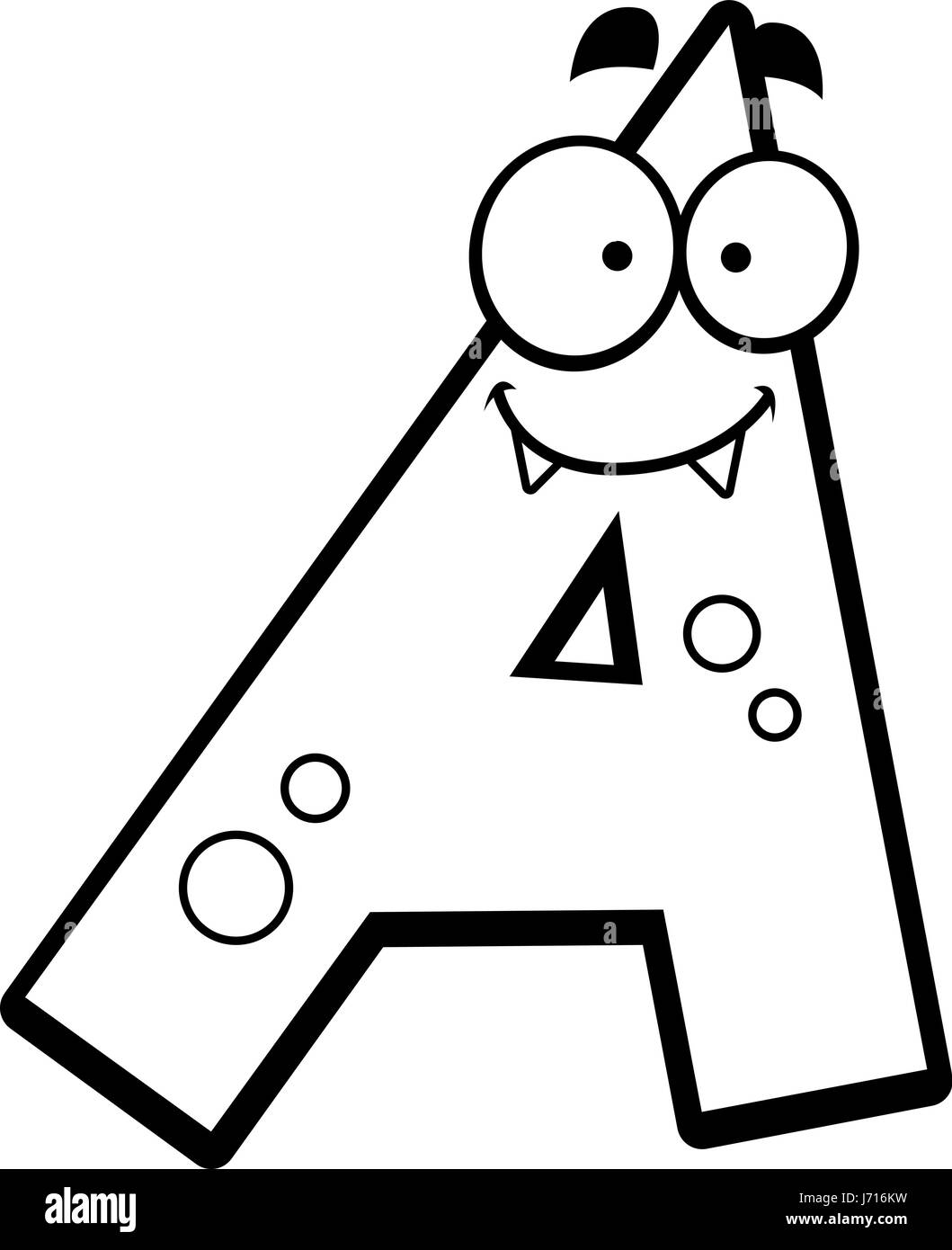Illustration d'un dessin d'une lettre un monstre souriant et heureux. Illustration de Vecteur Illustration d'un dessin d'une lettre un monstre souriant et heureux. Illustration de Vecteur
