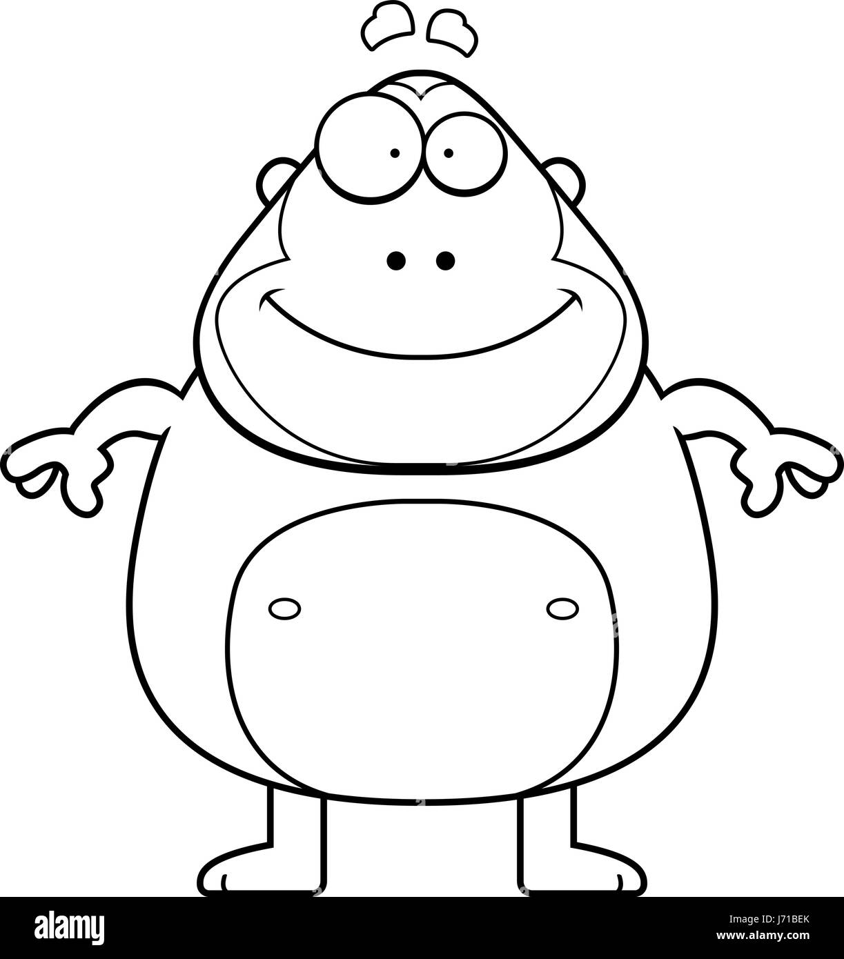 Une bonne caricature ape standing and smiling. Illustration de Vecteur