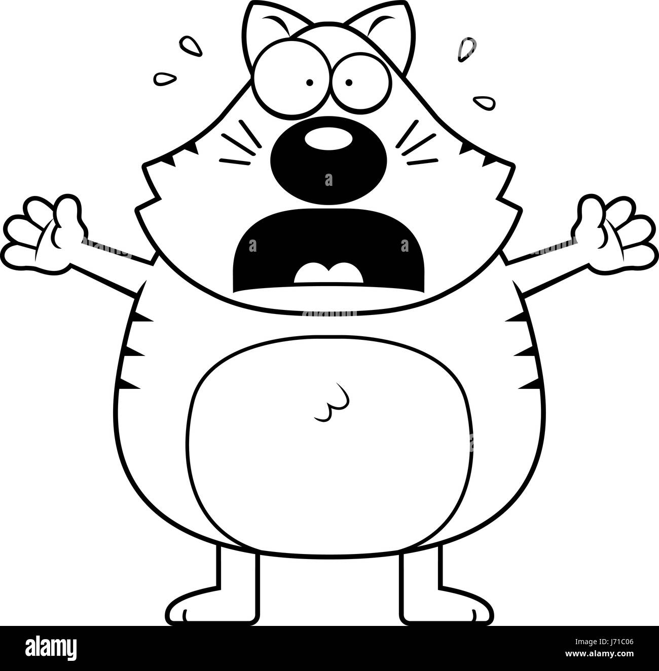 Un Dessin De Chat Avec Une Expression Effrayee Image Vectorielle Stock Alamy