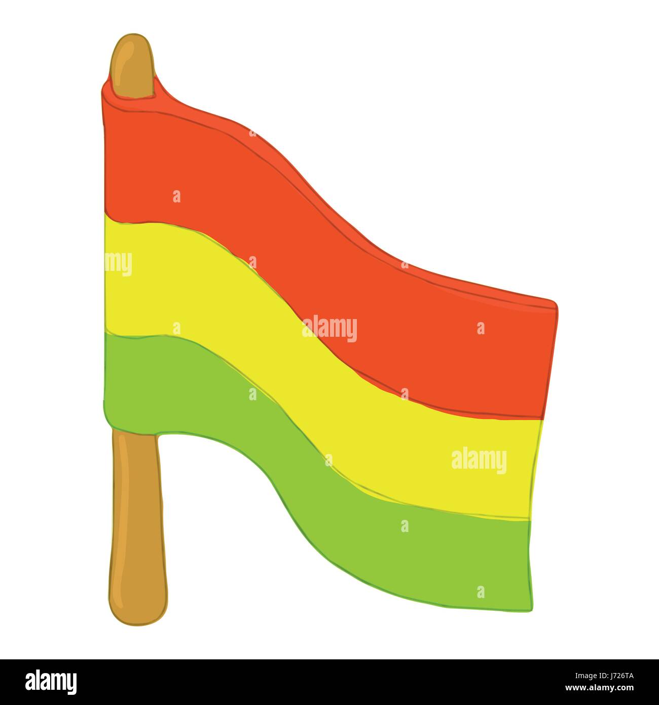L'icône de drapeau rastaman, cartoon style Illustration de Vecteur