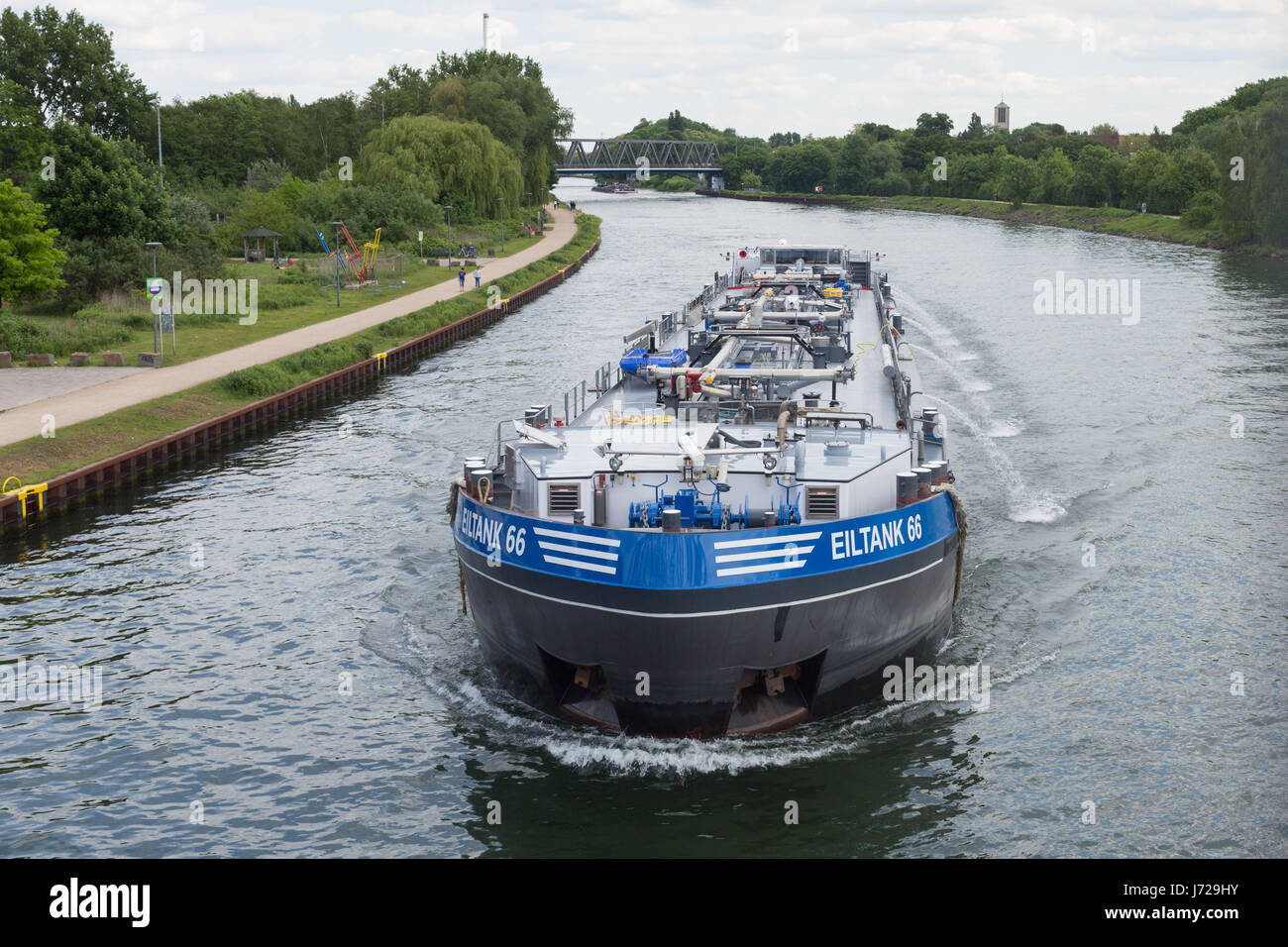 Roger Cargo sur l'Rhine-Herne à Herne, canal de l'Allemagne. Banque D'Images