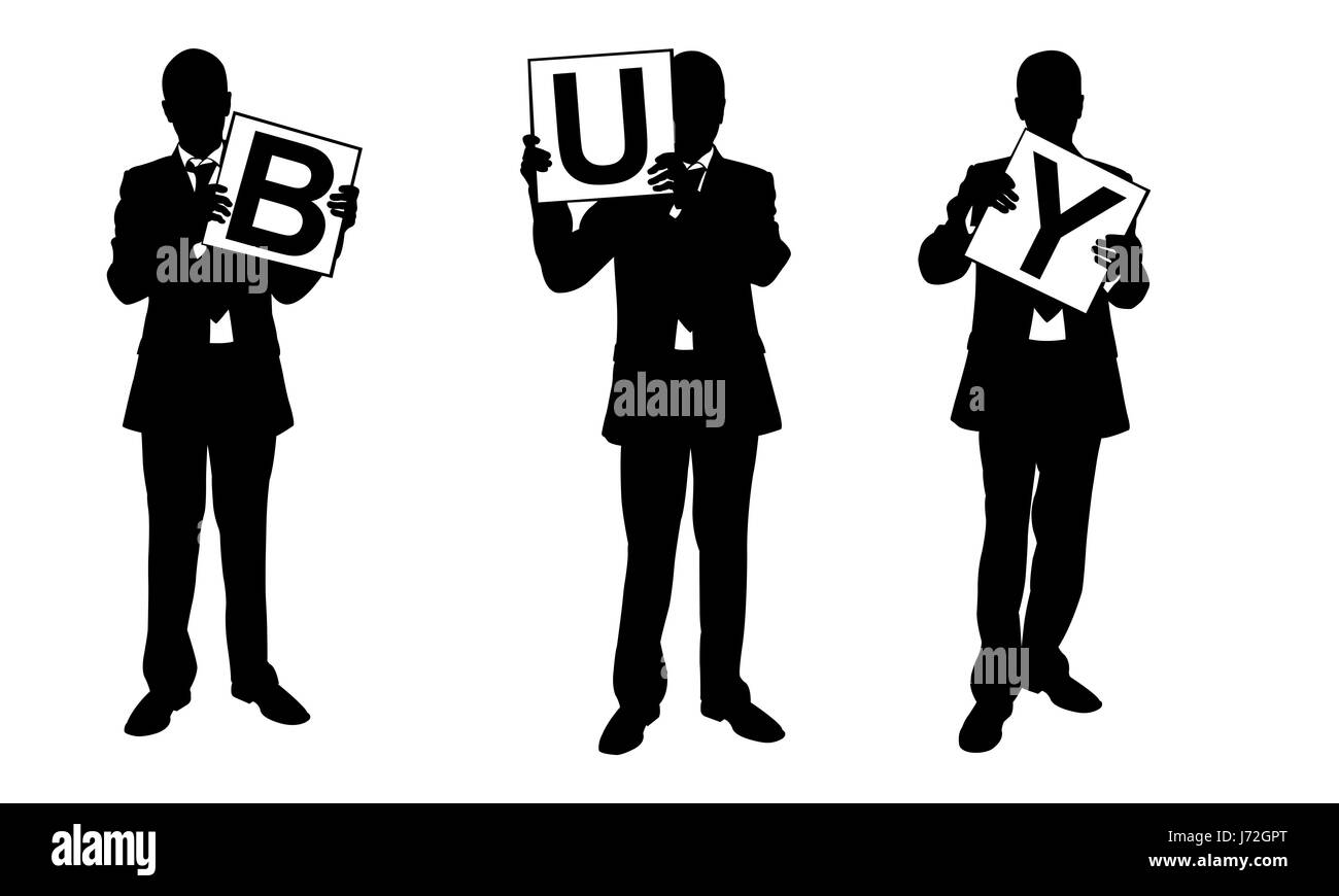 Silhouettes d'hommes d'holding décoratifs isolated on white Banque D'Images