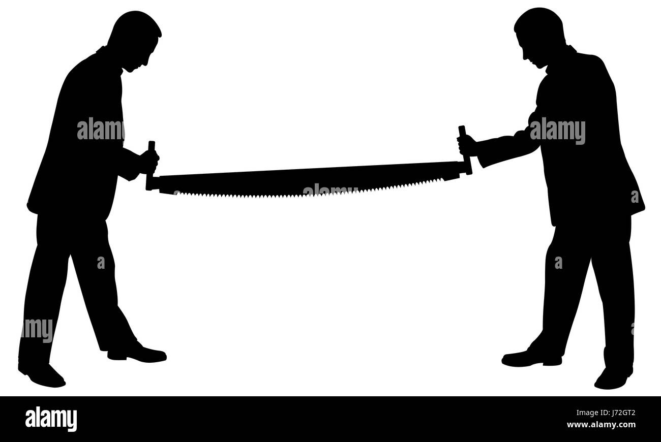 Silhouettes de personnes tenant un vu isolated on white Banque D'Images